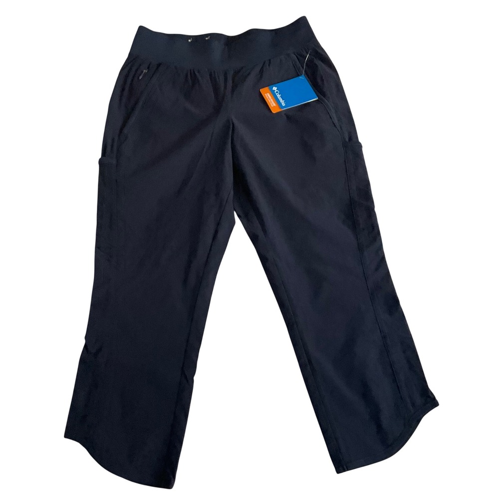 Columbia Capri Pants Womens Small Navy Blue Omni-Shade UPF 40 Hiking Outdoor